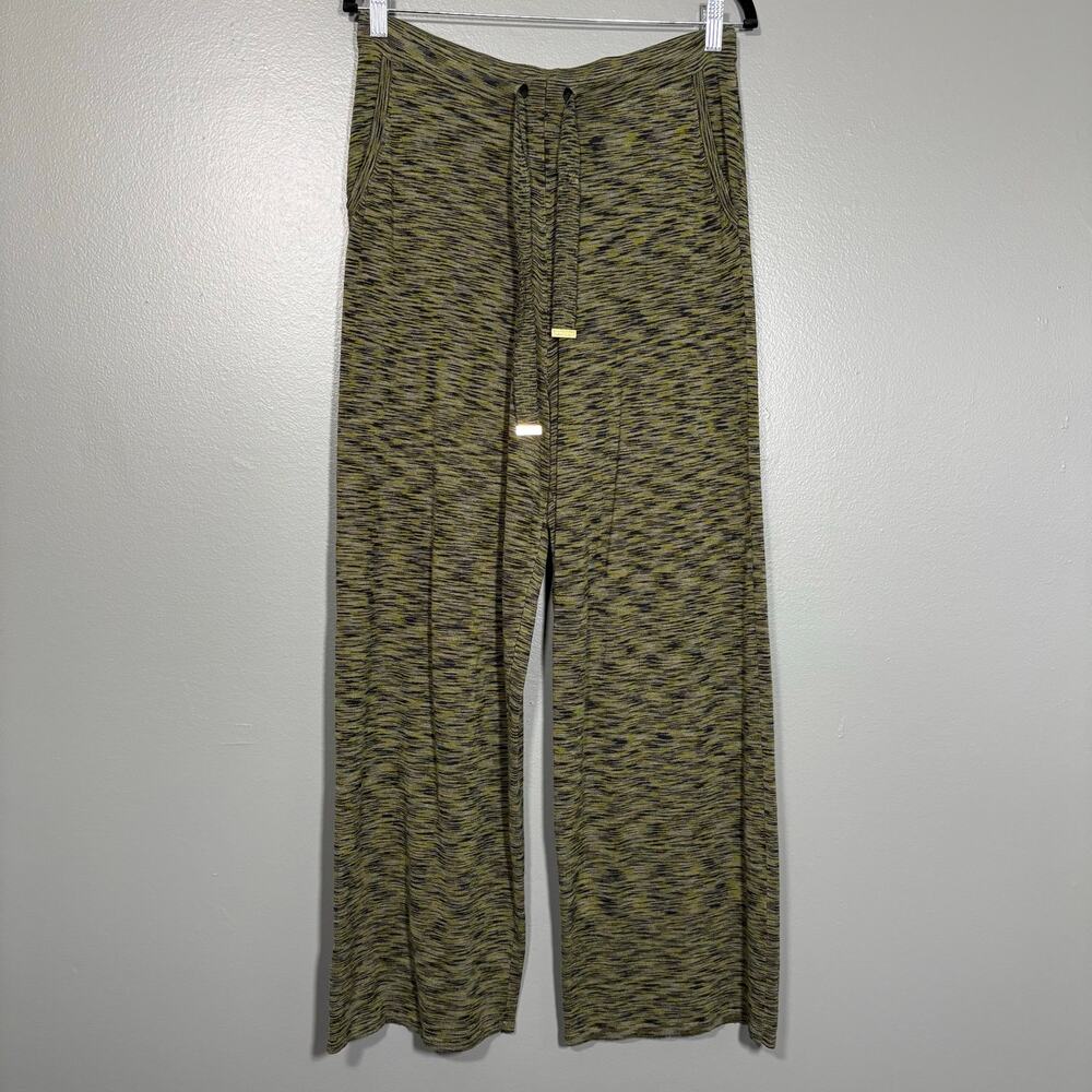 Michael Kors Green & Gray Knit Wide Leg Lounge Pants Pull-On Women's Size Medium